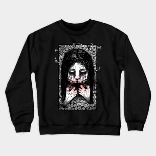 Horror Slit Mouthed (Black and White Version) Crewneck Sweatshirt